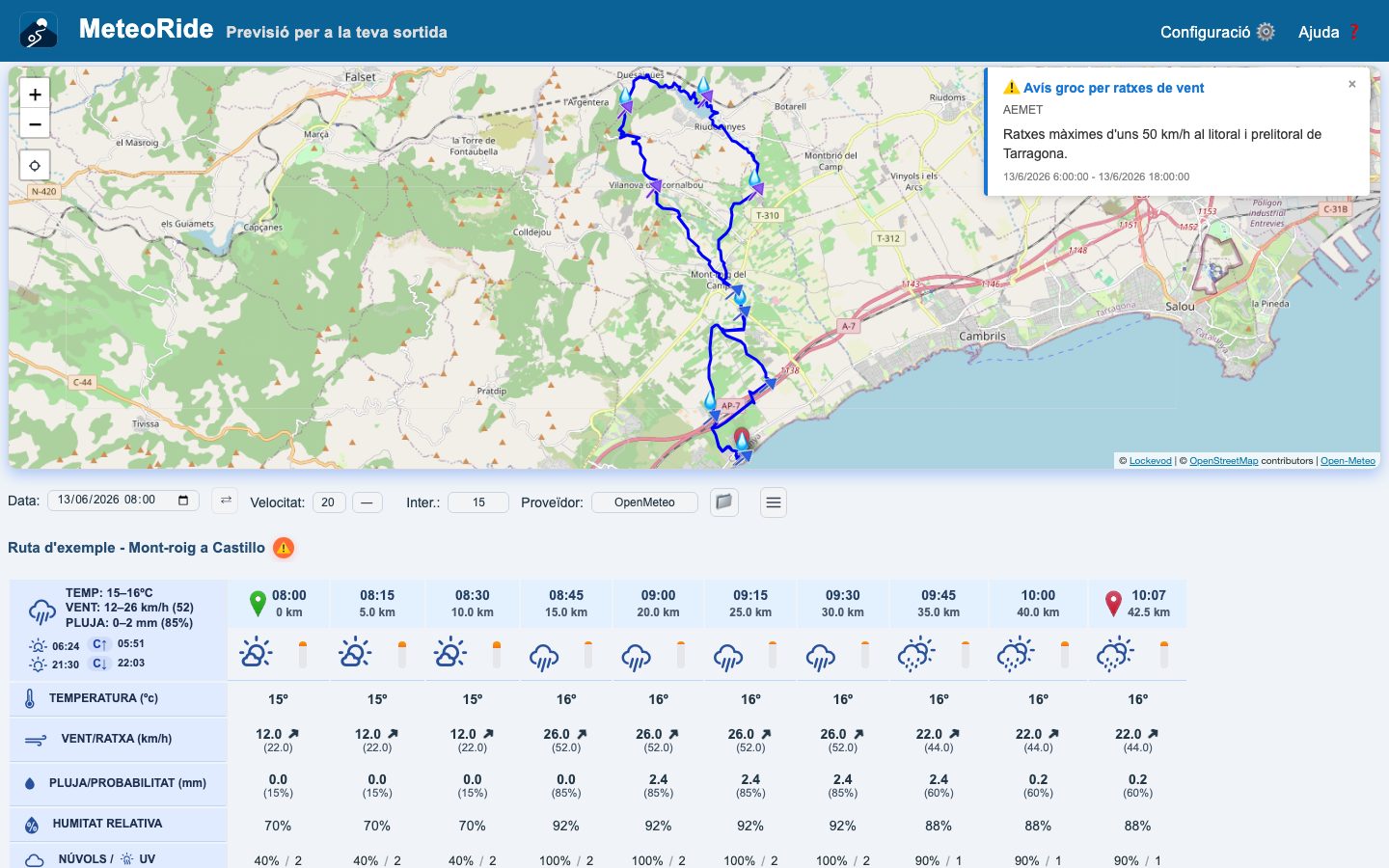 Un avís oficial a la ruta, en un portàtil